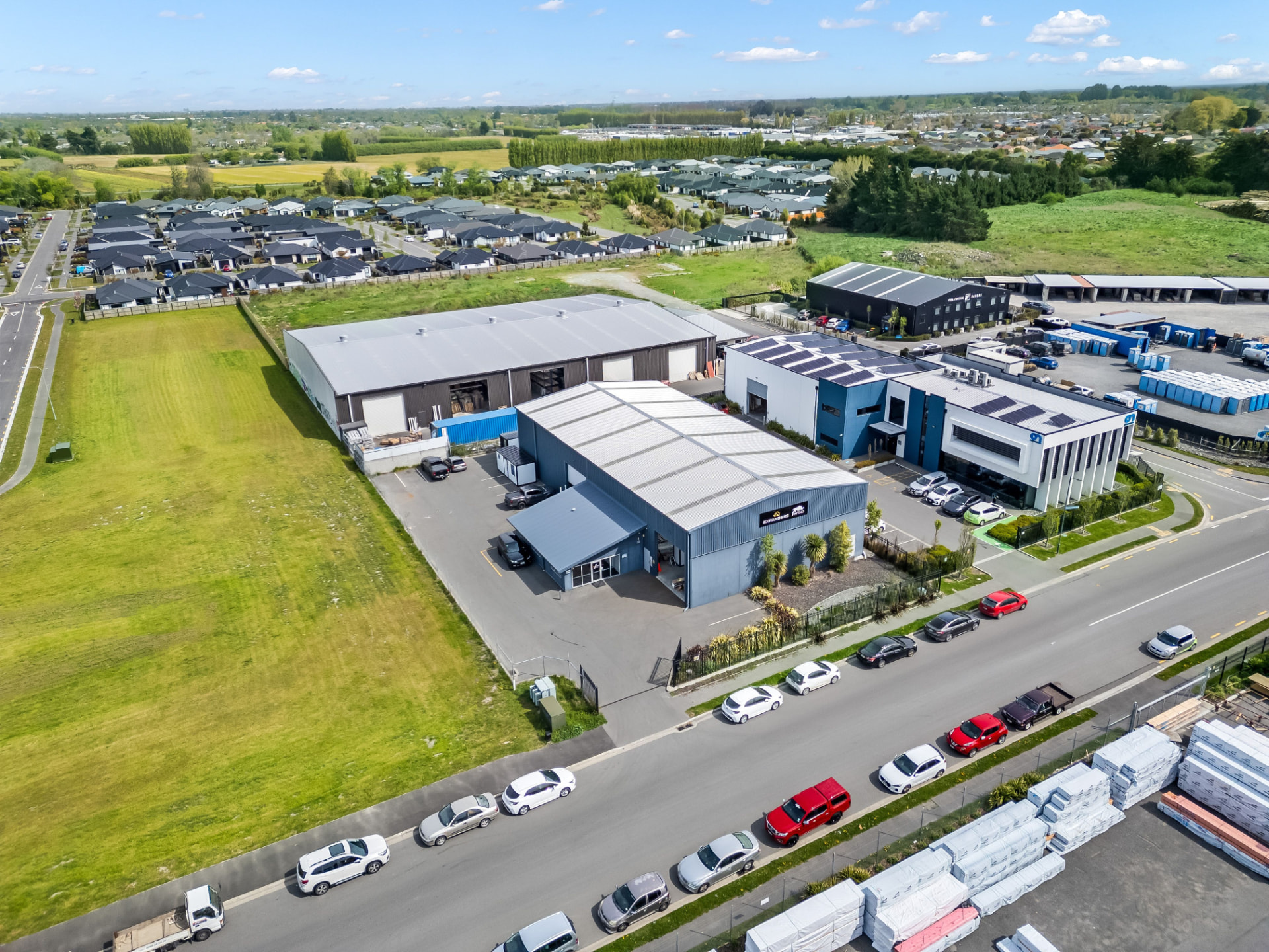 Expanders manufacturing facility with tiny homes under construction in New Zealand